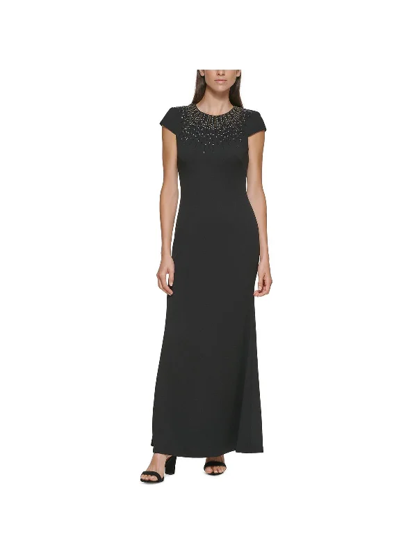 Ethnic Style Womens Embellished Maxi Evening Dress
