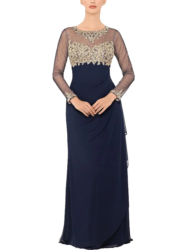 Warm And Comfortable Womens Embroiedered Maxi Evening Dress