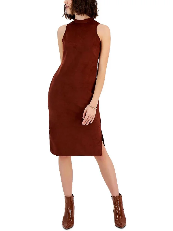 Sports Design Womens Faux Suede Daytime Midi Dress