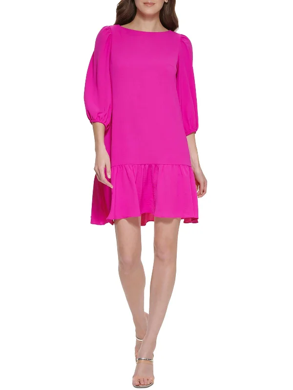 Relaxed And Casual Womens Knit Short Mini Dress