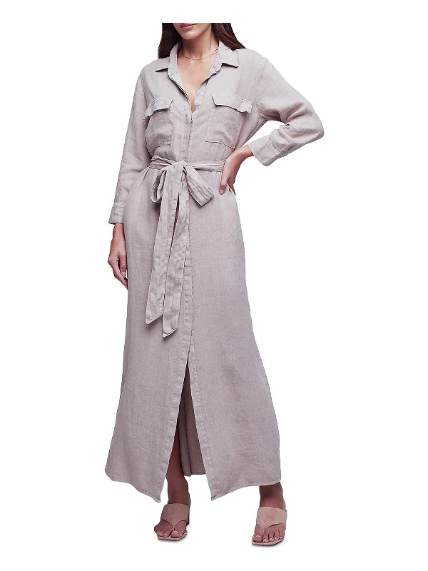 Classic Series Womens Linen Maxi T-Shirt Dress