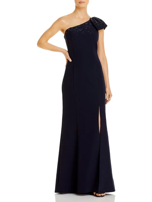 Sports Cool Womens One Shoulder Embellished Evening Dress