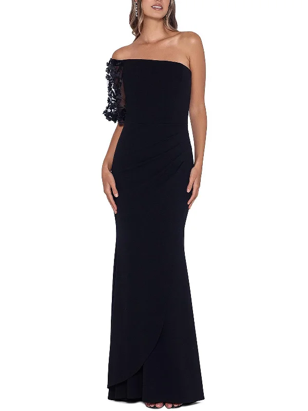 Beautiful Romance Womens Pleated Long Evening Dress