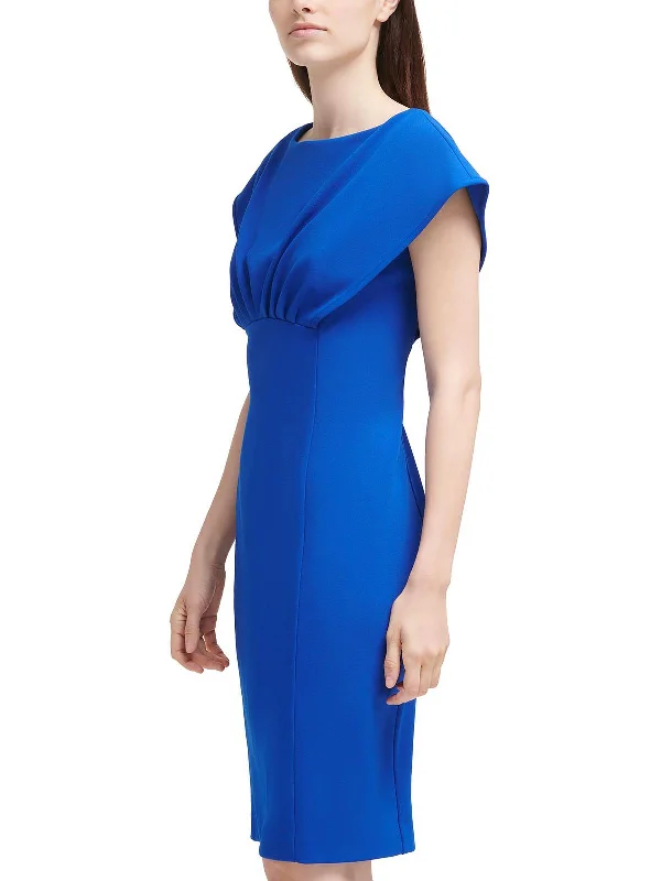 Cute Style Womens Pleated Midi Sheath Dress