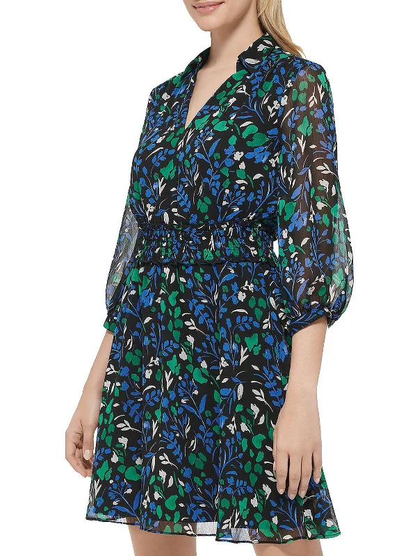 Youthful Womens Printed Mini Fit & Flare Dress