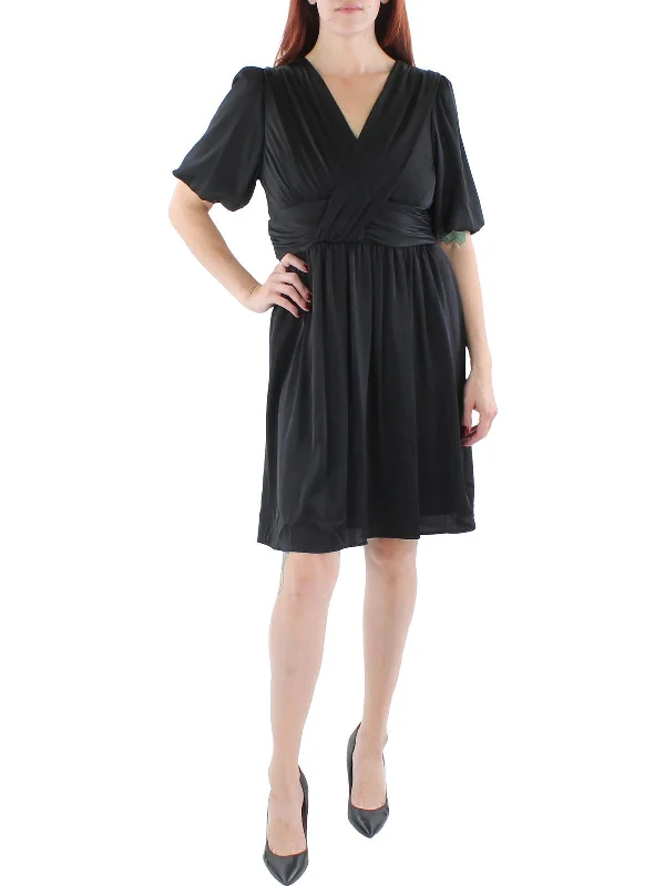 Street Charm Womens Short Sleeve Midi Fit & Flare Dress