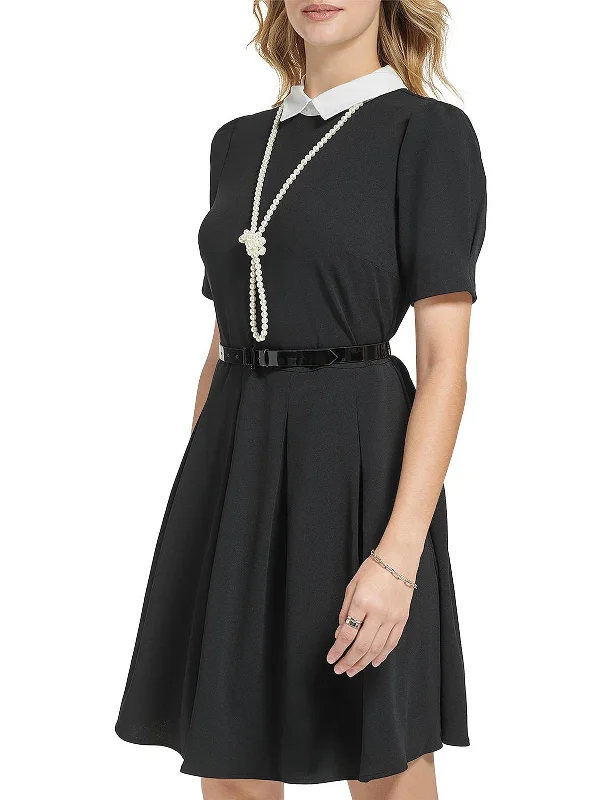 Comfortable And Simple Womens Short Sleeve Mini Wear to Work Dress