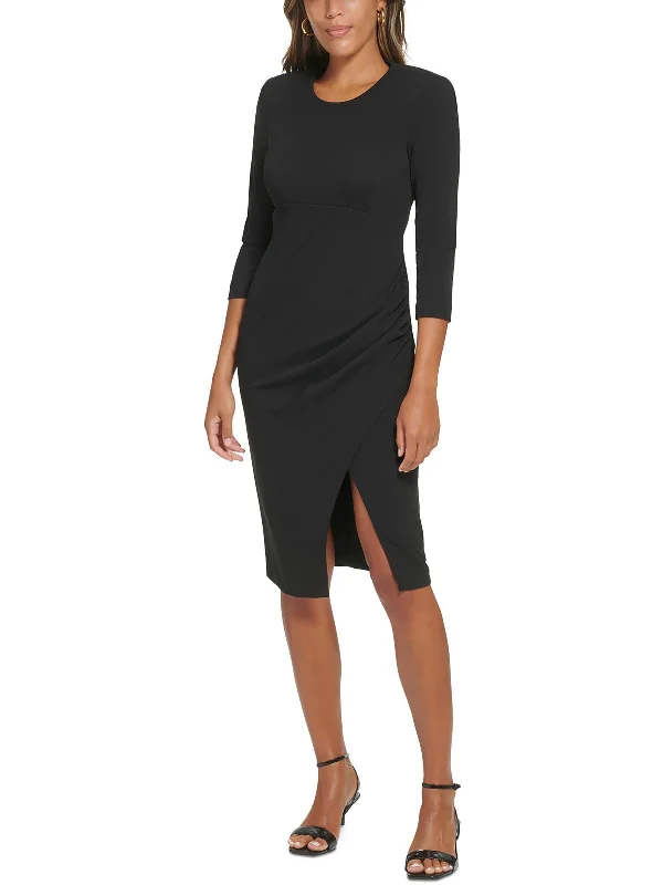 High-end Design Womens Slit Knee Sheath Dress