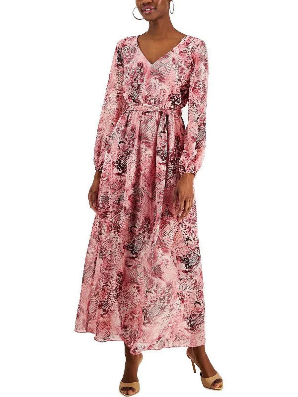 Leisure Travel Womens Snake Print Long Maxi Dress