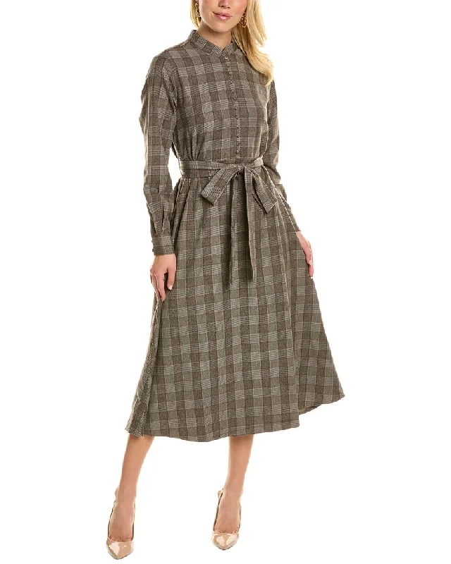 Denim Design YAL New York Glen Plaid Midi Dress