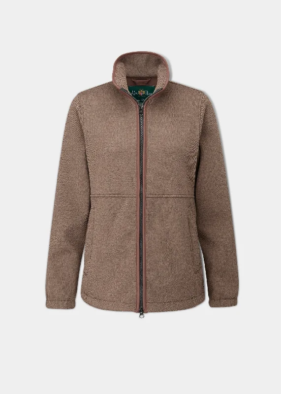 Body Design Aylsham Ladies Fleece Jacket In Brown Herringbone - Regular Fit