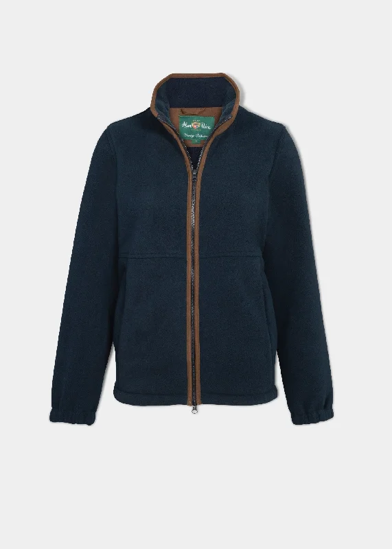 Slightly Flared Design Aylsham Ladies Fleece Jacket In Dark Navy - Regular Fit