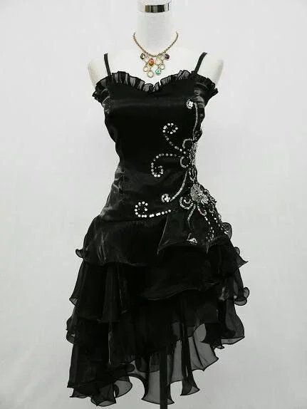 Design And Tailoring Black Spaghetti Straps A-Line Short Party Dress Homecoming Dress MD7396 Design And Tailoring Black Spaghetti Straps A-Line Short Party Dress Homecoming Dress MD7396