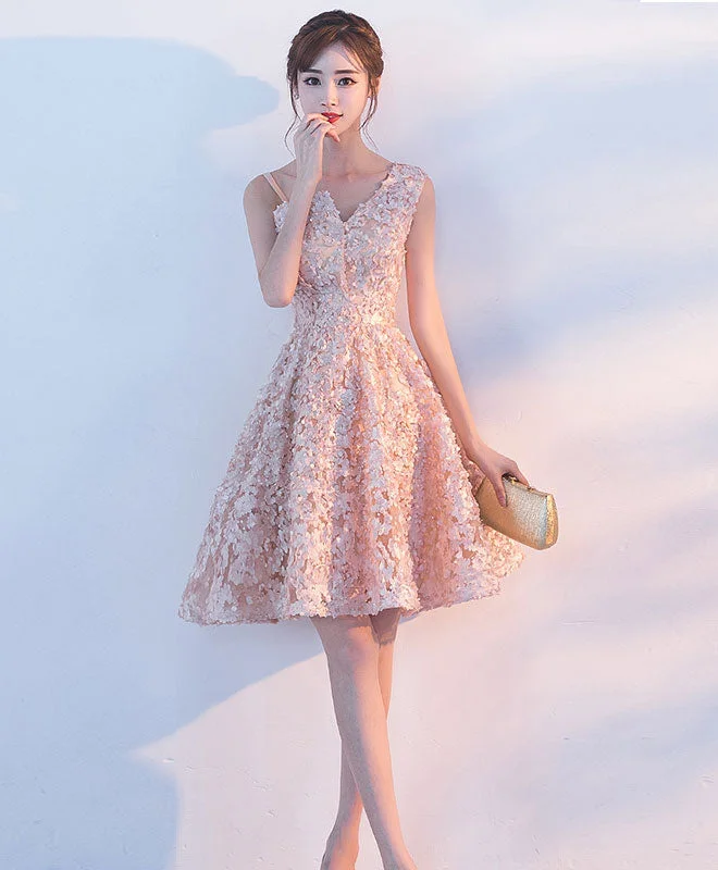 High-waisted pants style Cute A Line One Shoulder Short Prom Dress, Homecoming Dress