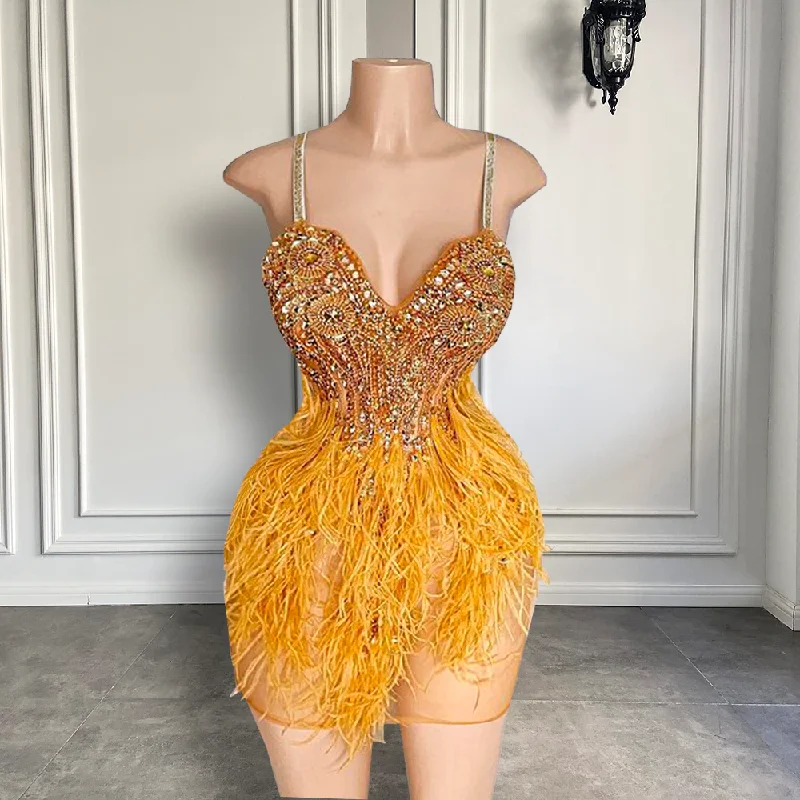 Unique Design Cute Sparkly Beads Short Prom Dress Sweetheart Women Birthday Party Gold Feather Cocktail Dresses 2022,MD6978 Unique Design Cute Sparkly Beads Short Prom Dress Sweetheart Women Birthday Party Gold Feather Cocktail Dresses 2022,MD6978