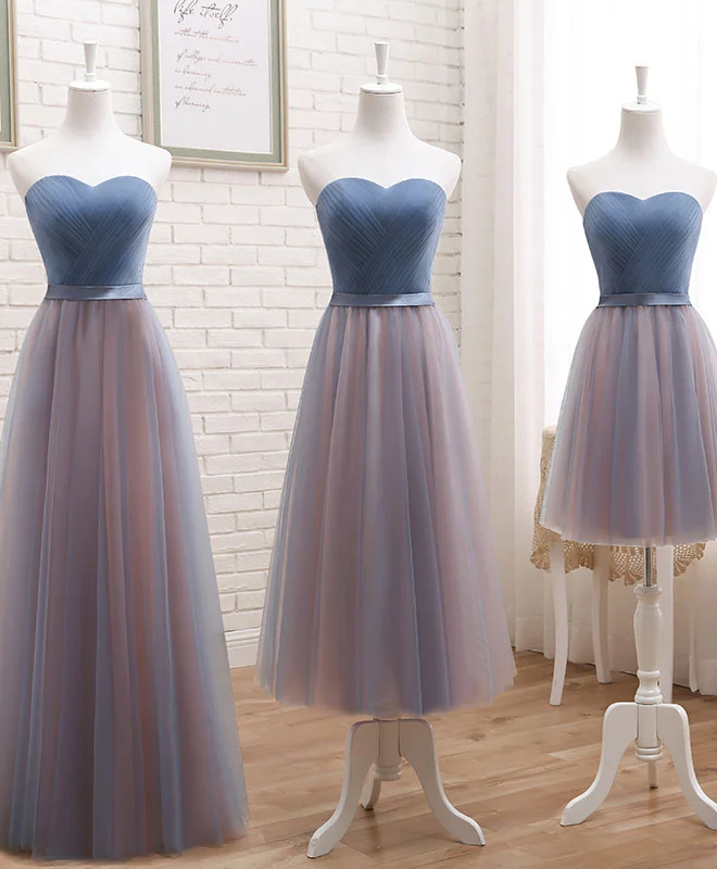 Mid-length Style Cute Tulle Sweetheart Neck Prom Dress, Gray Blue Long Formal Dress Mid-length Style Cute Tulle Sweetheart Neck Prom Dress, Gray Blue Long Formal Dress