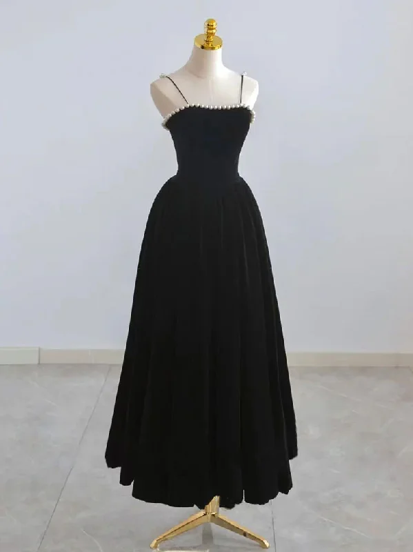 Bottom And Versatile Simple Black tea length prom dress, Black homecoming dress MD7235 Bottom And Versatile Simple Black tea length prom dress, Black homecoming dress MD7235