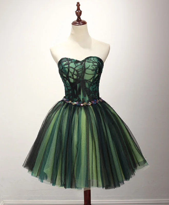 Girl Style Stylish Tulle Lace Short Prom Dress, Cute Lace Evening Dress