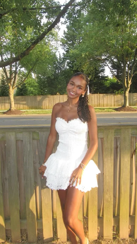 Classic Style White Sweetheart A-Line Short Party Dress Homecoming Dress MD7315