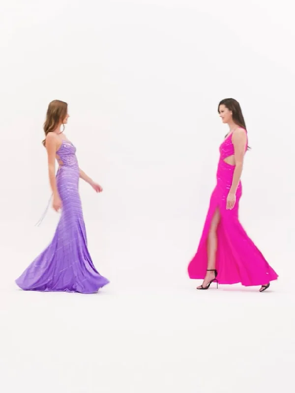 Slim Fit Faviana Long V-Neck Prom Dress S10830
