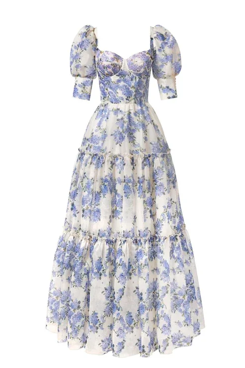 Single-shoulder Neck Design Elegant Sweetheart Short Sleeves A-Line Long Party Dress,DP1927